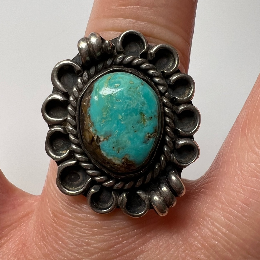 Turquoise Sterling Silver 925 Ring, Size 7.25